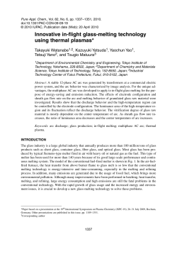 Innovative in-flight glass-melting technology using thermal plasmas