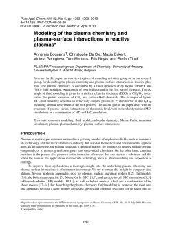 Modeling of the plasma chemistry and plasma-surface interactions in reactive plasmas