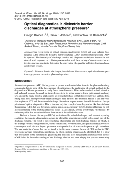 Optical diagnostics in dielectric barrier discharges at atmospheric pressure
