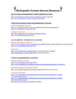 Hydroponic Internet Resources