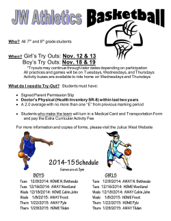 2014-2015 Basketball Tryout Information