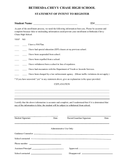 Statement of Intent to Register 2014-2015