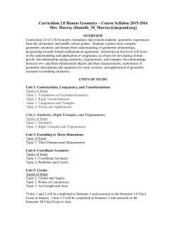 C 2.0 Honors Geometry Overview 15-16