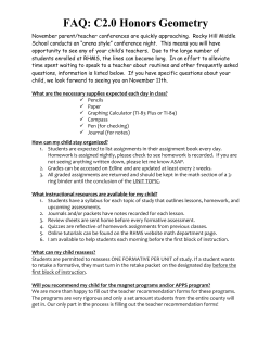 Conference FAQ Geometry 2015