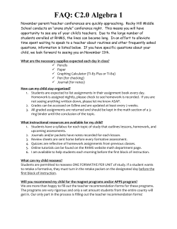 Conference FAQ Algebra 2015