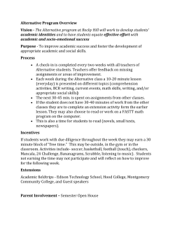 Alternative Program Overview