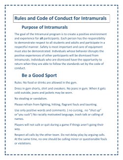 Code of Conduct for Intramurals