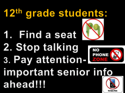 Senior Expectations Presentation