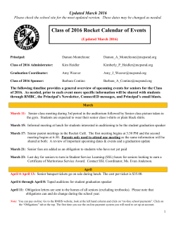 Updated Senior Calendar 2016