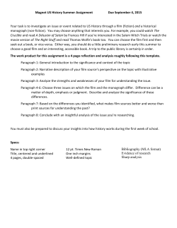 2015 IB Magnet US History