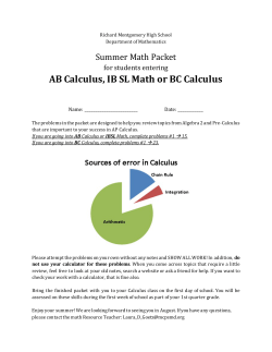 AB Calc and IBSL and BC Calc