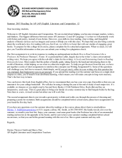 AP Literature Assignment
