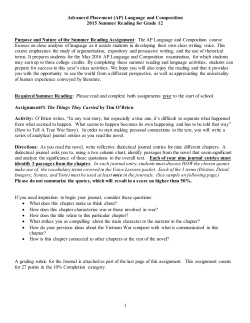 AP Language for Seniors Assignment&nbsp;