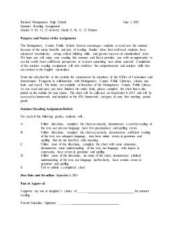 Grade 11 Honors Introduction to the Assignment