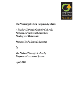Mississippi Cultural Responsivity Matrix