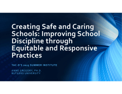 Improving School Discipline through Equitable and Responsive Practices