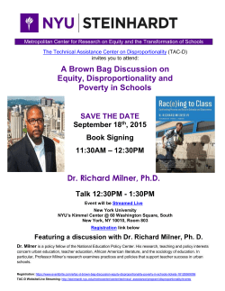 Equity, Disproportionality and Poverty in Schools