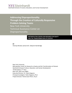 Addressing Disporportionality Through the Creation of Culturally Responsive Problem Solving-Teams