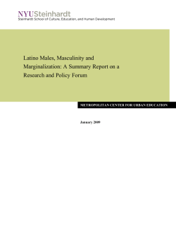 Latino Males, Masculinity and Marginalization