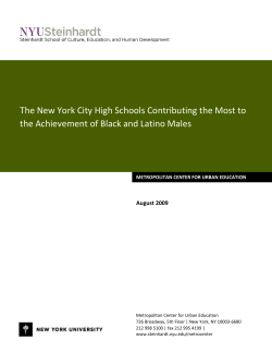 The New York City High School Contributing the Most to the Achievement of Black and Latino Males