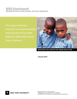 Evaluation of Rocket Learning Supplemental Educational Services