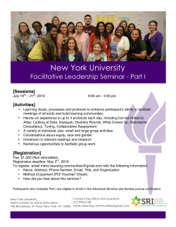 Facilitative Leadership Seminar Part I Flyer_2016