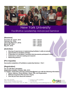 Facilitative Leadership Advanced Seminar 2015-16 Flyer