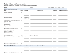 Degree Requirement Checklist