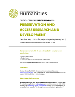 NEH Preservatin and Access Research and Development Grants