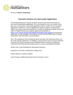 Sample application for Humanities grant
