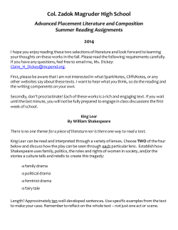 AP Literature and Composition Summer Reading