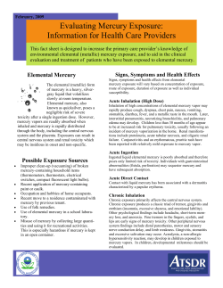 Evaluating Mercury Exposure: Information for Health Care Providers (PDF)