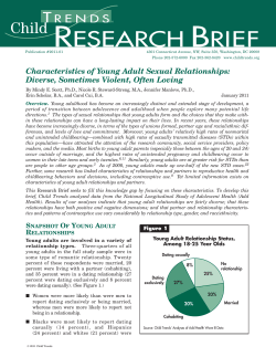 Characteristics of Young Adult Sexual Relationships: Diverse, Sometimes Violent, Often Loving, #2011-01 (PDF)