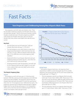 FACT SHEET: Teen Pregnancy and Childbearing Among Non-Hispanic Black Teens 2013 (PDF)