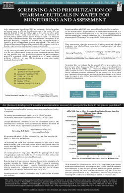 Poster in PDF Format of Screening and Prioritization of Pharmaceuticals in Water for Monitoring and Assessment