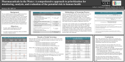 Poster in PDF Format of Pharmaceuticals in the Water: A comprehensive approach to prioritization for monitoring, analysis, and evaluation of the potential risk to human health