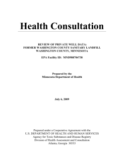 Review of Private Well Data: Former Washington County Sanitary Landfill - July 2009 (PDF)