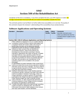 Attachment D - VPAT Section 508 of the Rehabilitation Act (PDF: 213KB/8 pages)