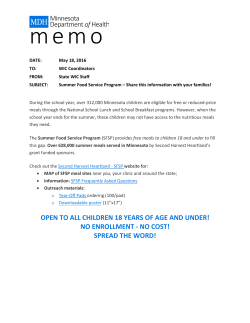 Summer Food Service Program &ndash; Share this information with your families! (PDF)