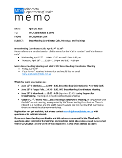 Breastfeeding Coordinator Calls, Meetings, and Trainings (PDF)