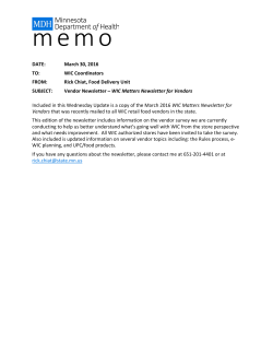 Vendor Newsletter – WIC Matters Newsletter for Vendors (PDF)