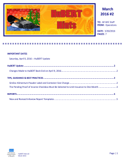 March 2016 HuBERT Hints #2 (PDF)