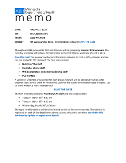 PCS Webinars for 2016 &ndash; First Webinar in March SAVE THE DATE (PDF)