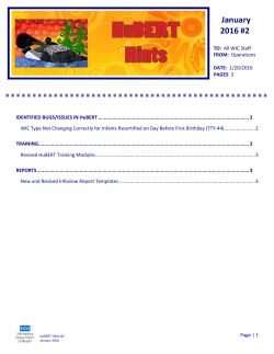January 2016 HuBERT Hints #2 (PDF)