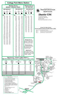 Click here for the College Park Metro Shuttle schedule [PDF]