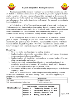 2015-16 English Independent Reading Requirements