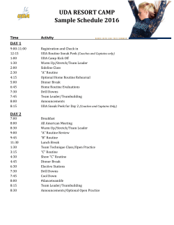 Sample Resort Camp Schedule