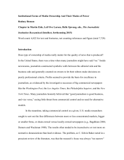 Institutional Forms of Media Ownership and their Modes of Power