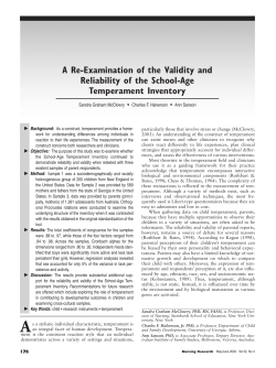A re-examination of the validity and reliability of the School-Age Temperament Inventory.