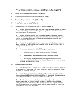 Pre-Writing Assignment Outline